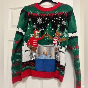 Holiday Time Red and Green Knit Sweater